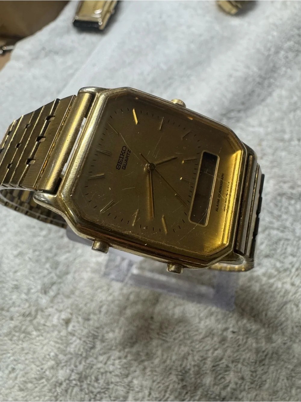 Seiko Gold Tone Analog-Digital Watch